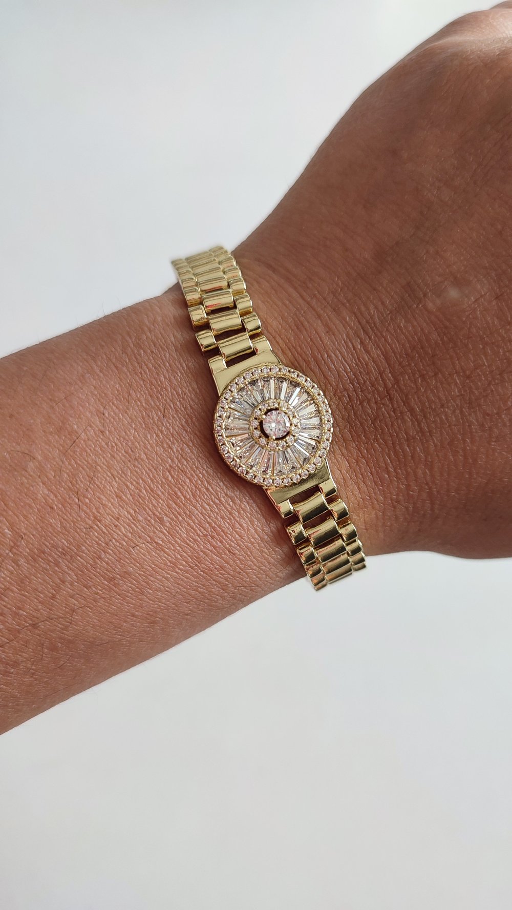 CM 14 K SAAT KORDONU TAŞLI BİLEKLİK (19 CM)