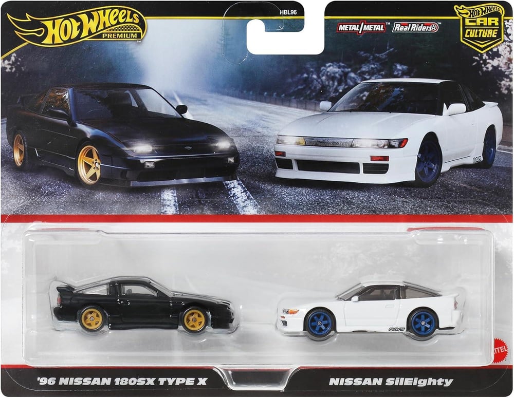 Hot Wheels 2'li̇ Premi̇um Araba Seti̇ 96 Nissan 180SX Type X & Nissan Sileighty