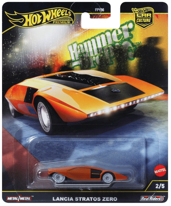 Hot Wheels Premium Car Culture Hammer Drop Lancia Stratos Zero