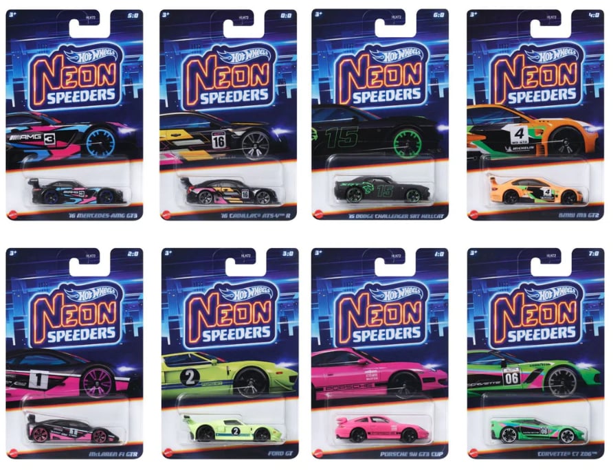 Hot Wheels Uzun Kart Neon Speeders HLH72 Tam Set 2