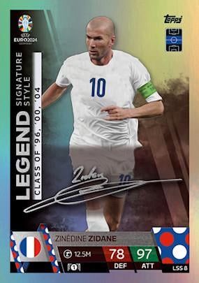 Match Attax Euro 2024 Futbol Kartları Legend Signature Style Zinedine Zidane LSS08