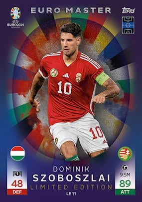 Match Attax Euro 2024 Futbol Kartları Euro Master Limited Edition Dominik Szoboszlai LE11