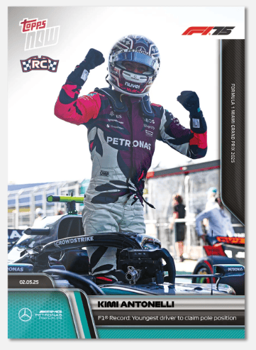 Topps Now Formula 1 Kimi Antonelli Pole Pozisyonu Alan En Genç Pilot