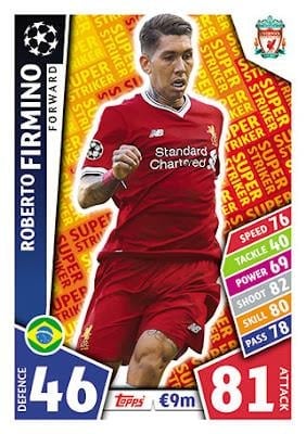 Topps UEFA Champions League Match Attax 2017/18 Super Strikers Futbolcu Kartı Roberto Firmino