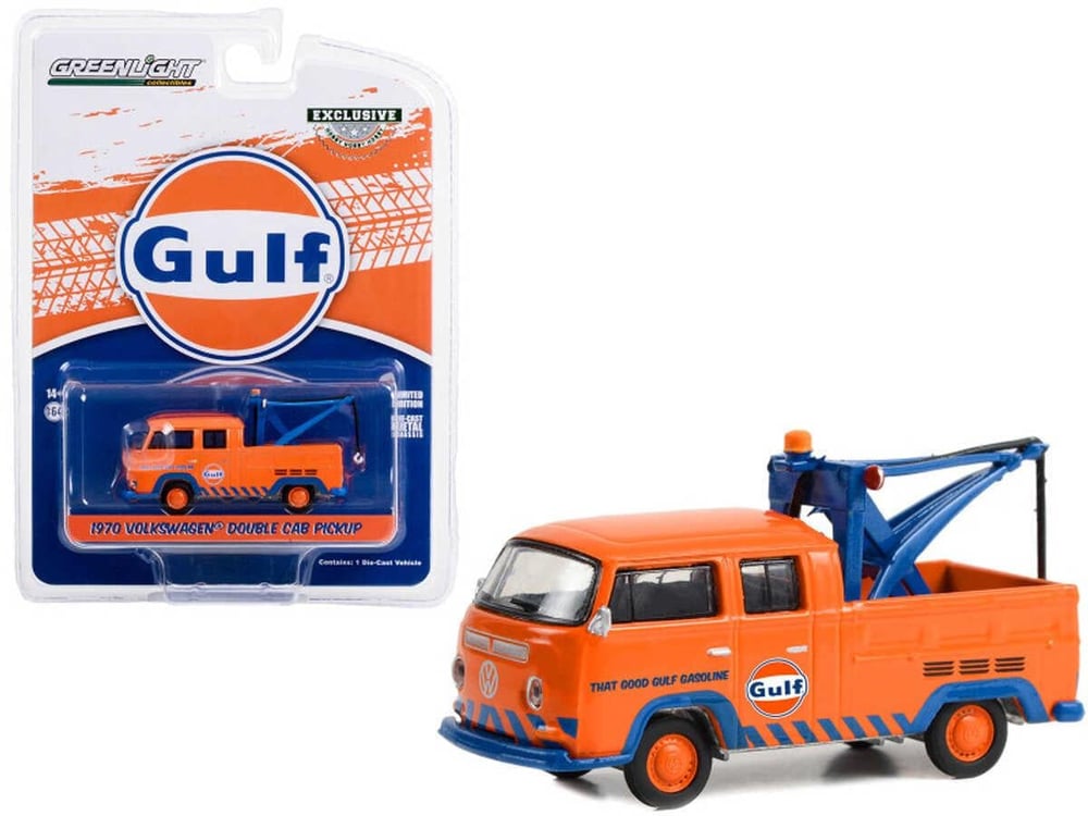  1/64 1970 Volkswagen Double Cab Pickup With Drop in Tow Hook - Gulf Oil