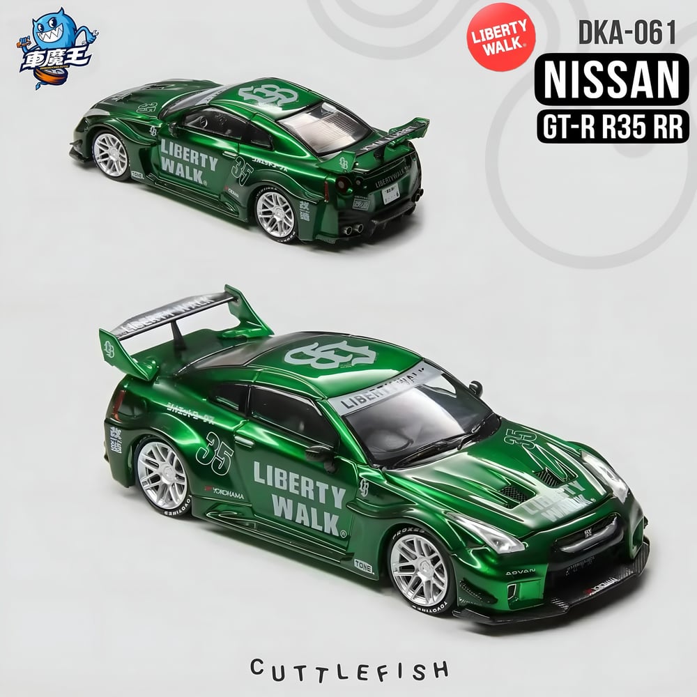  DEMON KING AUTO 1:64 Nissan GTR R35 RR LBWK Green Livery DKA-061
