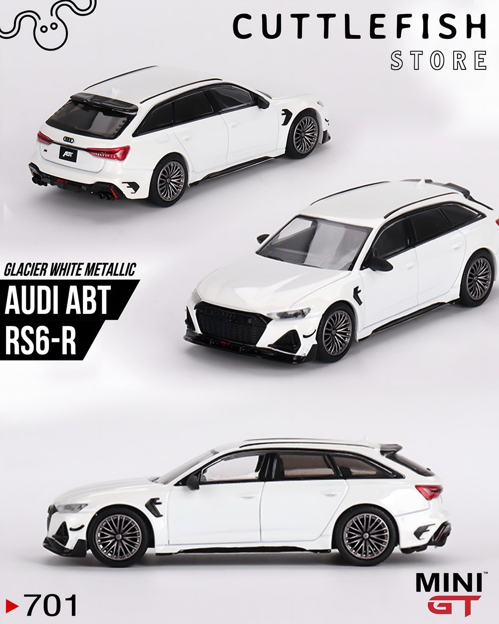 1/64 AUDİ ABT RS6-R GLACİER WHİTE METALLİC BLİSTER PACKAGİNG DİECAST SCALE MODEL CAR
