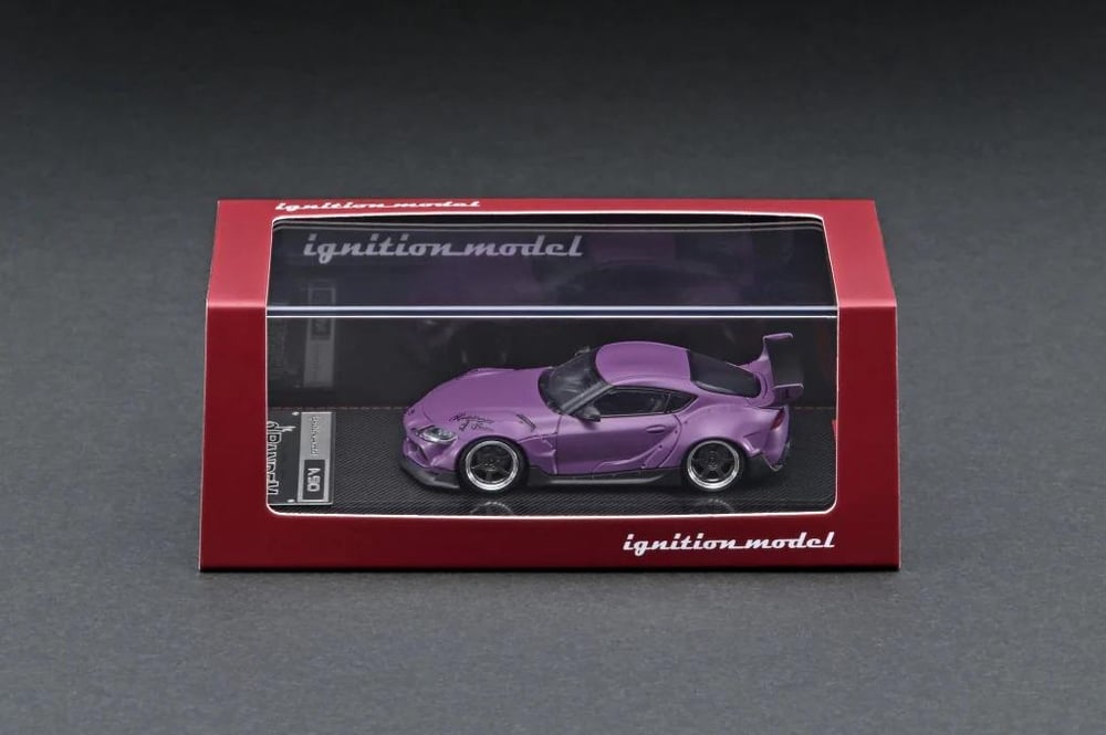 1/64 Pandem Toyota Supra A90 Matte Purple Diecast Scale Model Car