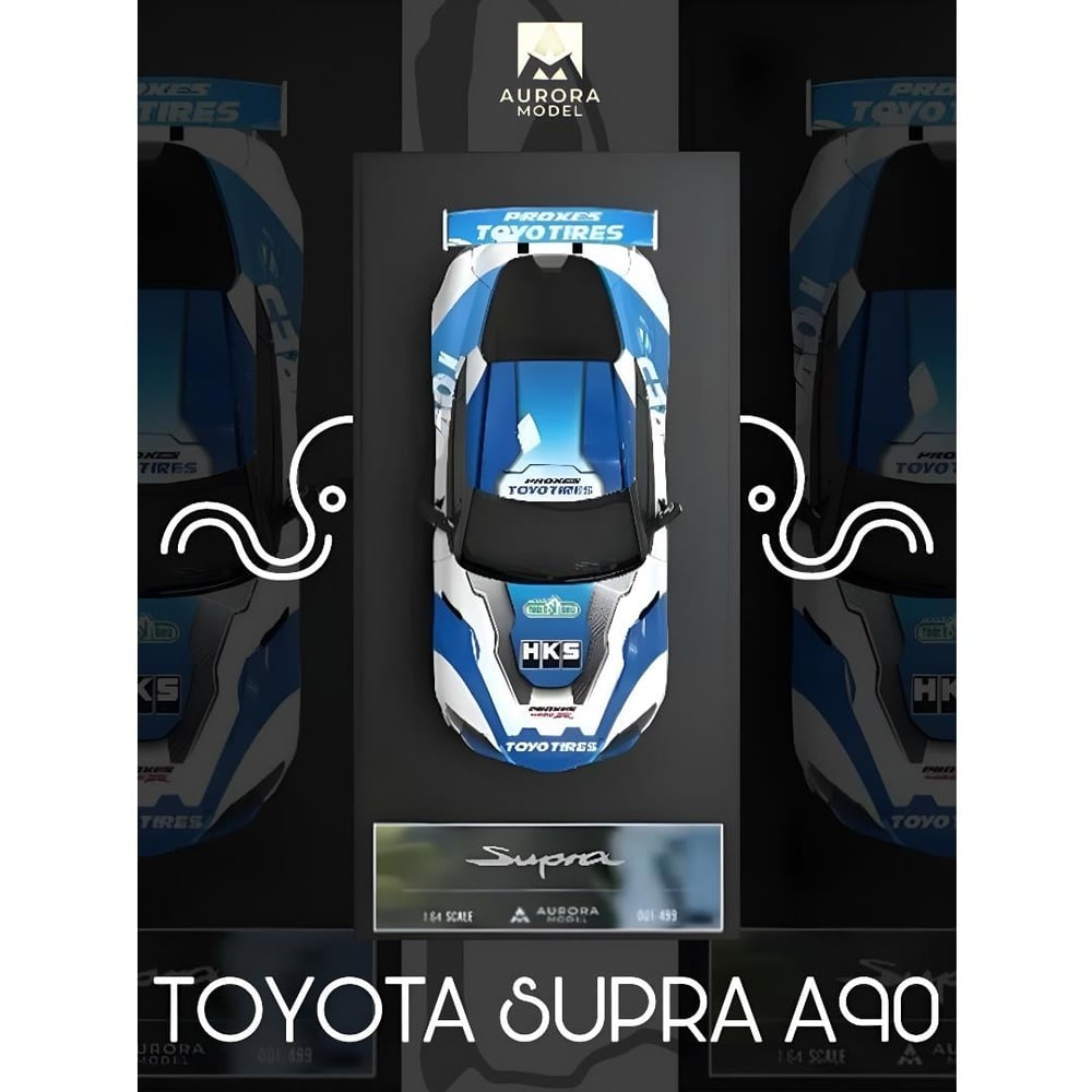 Aurora Model 1:64 Toyota Supra A90 Oriental Tires D1GP Drift Racing