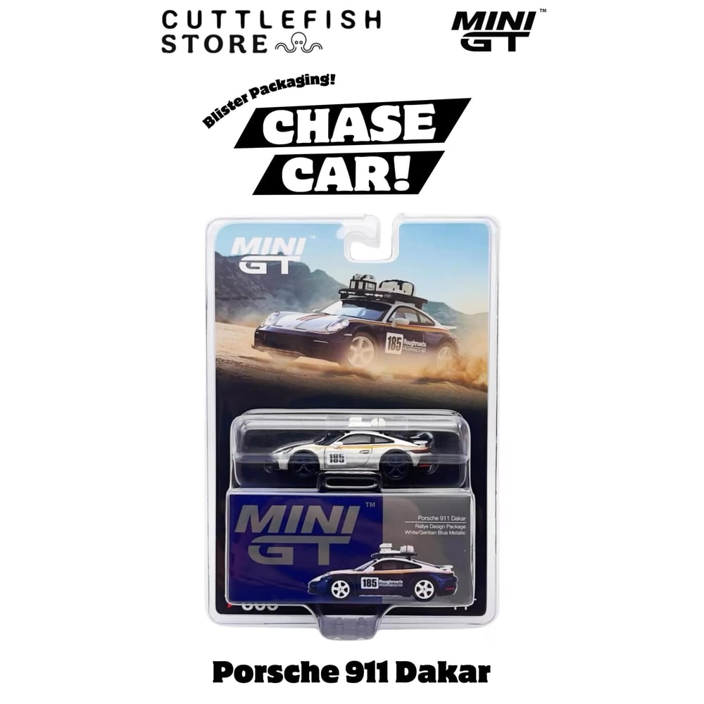 CHASE CAR 1/64 Mini GT Porsche 911 992 Dakar Rallye Design Package (Chrome Silver) Diecast Car Model