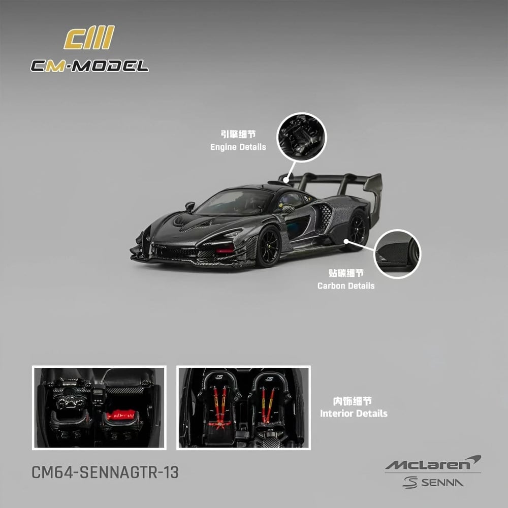 CM Model 1:64 Mclaren Senna GTR Metallic Grey