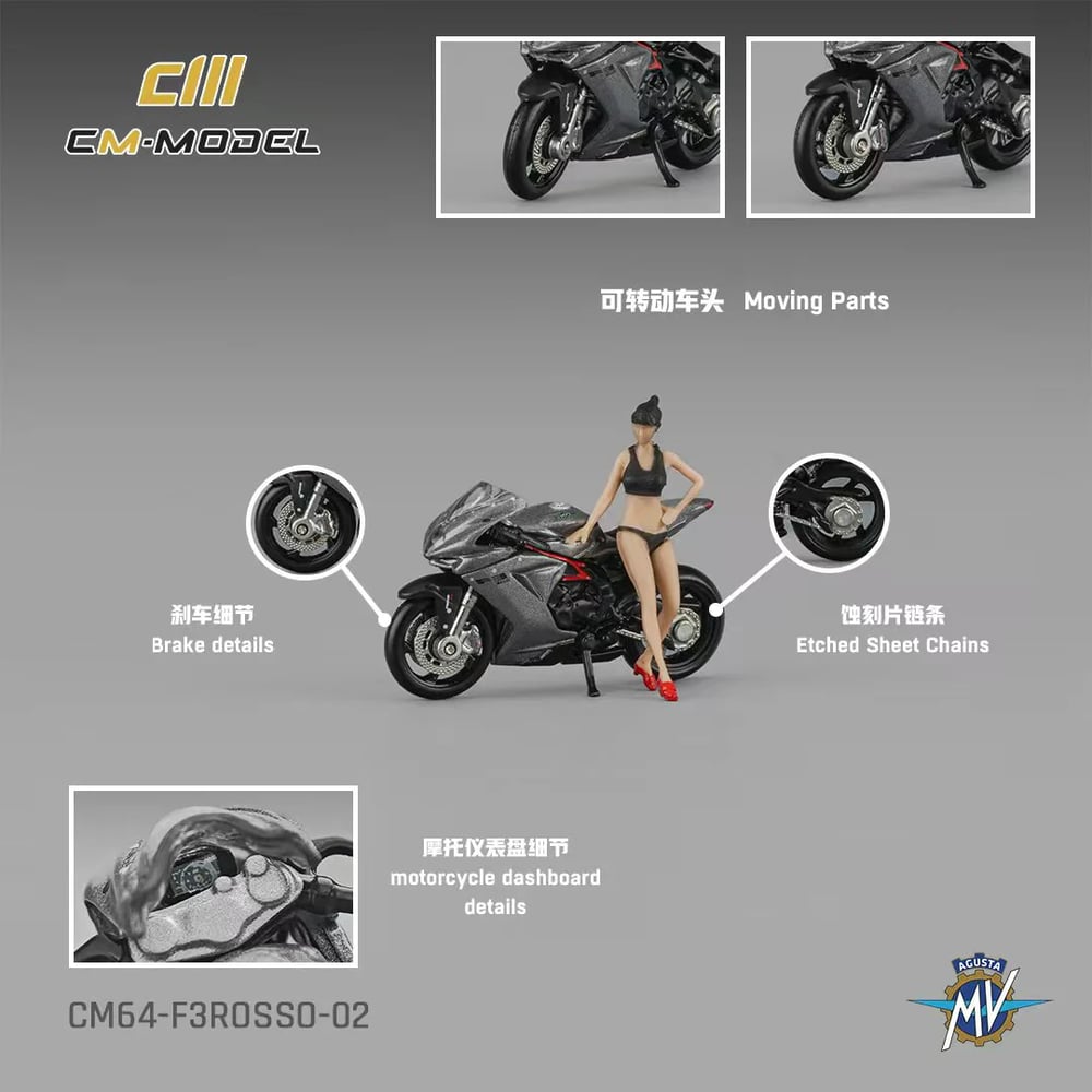 CM Model 1:64 MV Agusta F3rosso Metallic gray