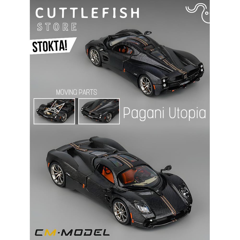 CM Model 1:64 Pagani Utopia Full Carbon with Red Line