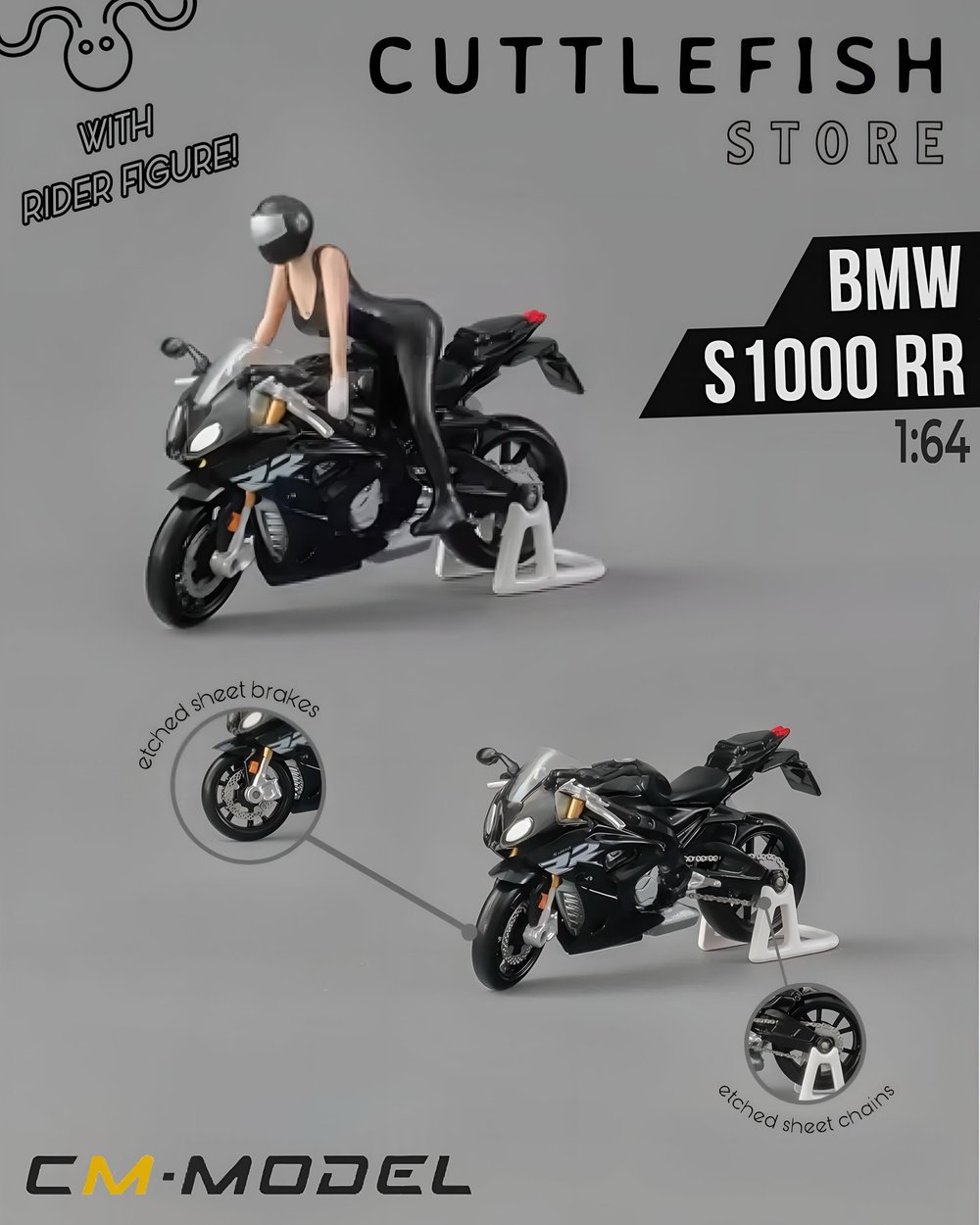 CM Model BMW S1000 RR Black R01 Motor