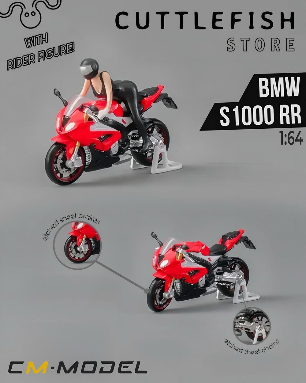 CM Model BMW S1000 RR Red R03 Motor