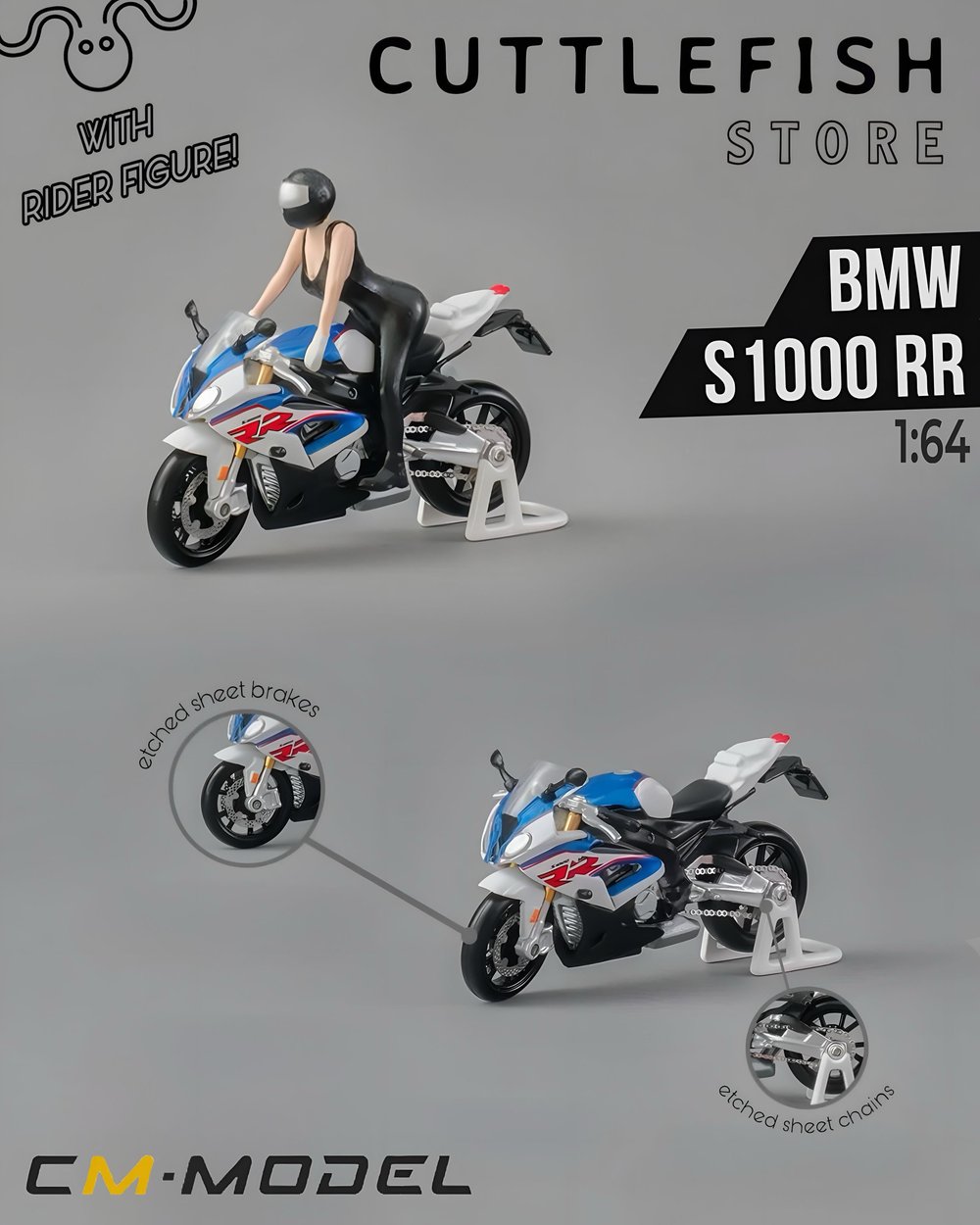 CM Model BMW S1000 RR White R02