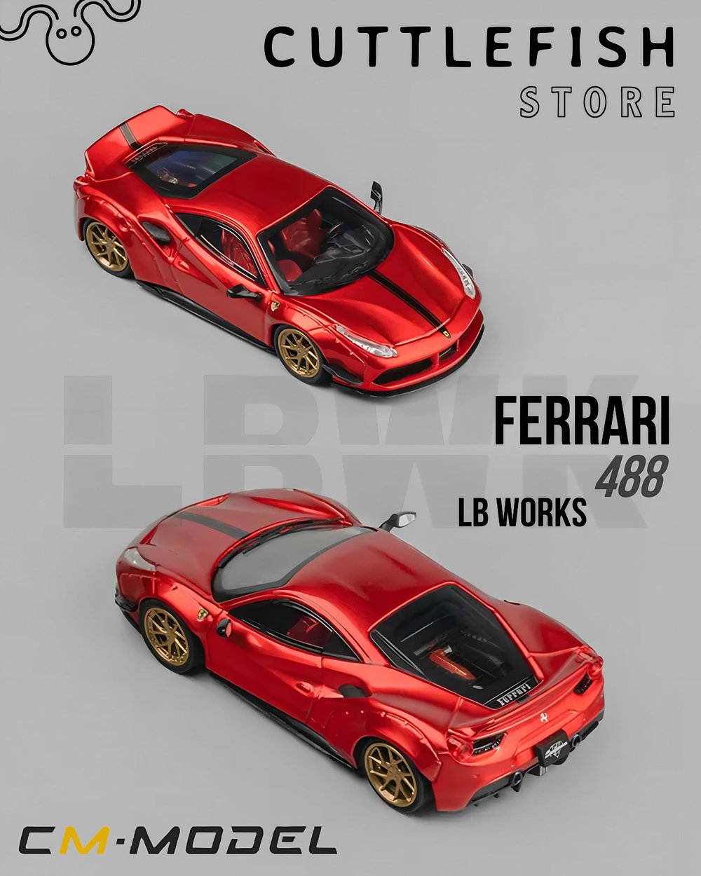 CM Model Ferrari 488 LB Works Red