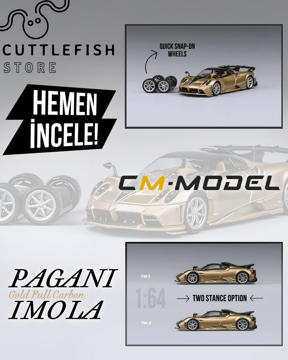 CM Model Pagani Imola Gold Carbon
