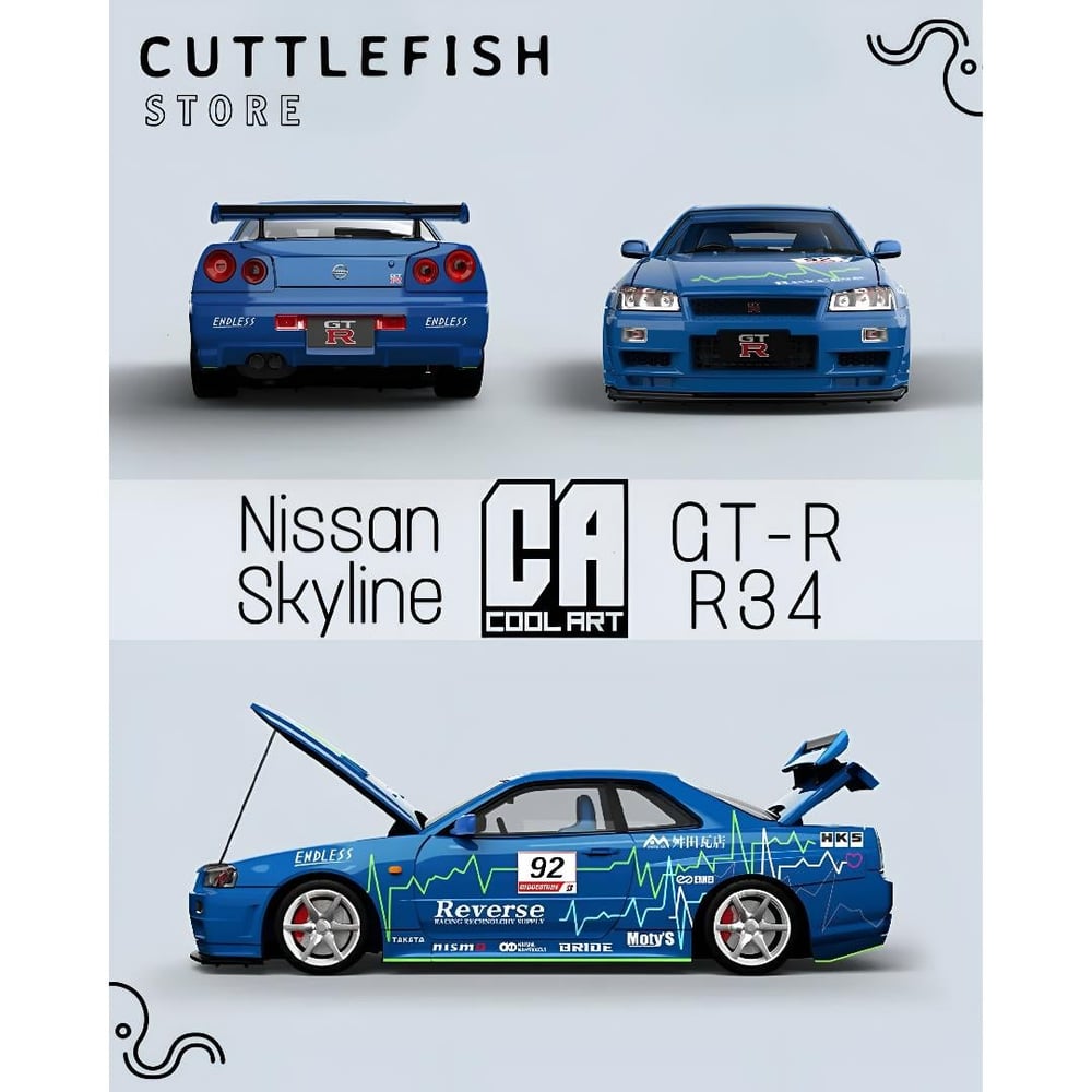 COOL ART 1:64 Nissan Skyline GT-R R34 -Blue