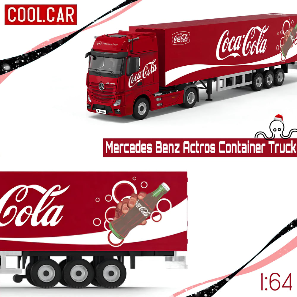 Cool Car 1:64 Mercedes Benz Actros Container Truck Coca Cola Livery