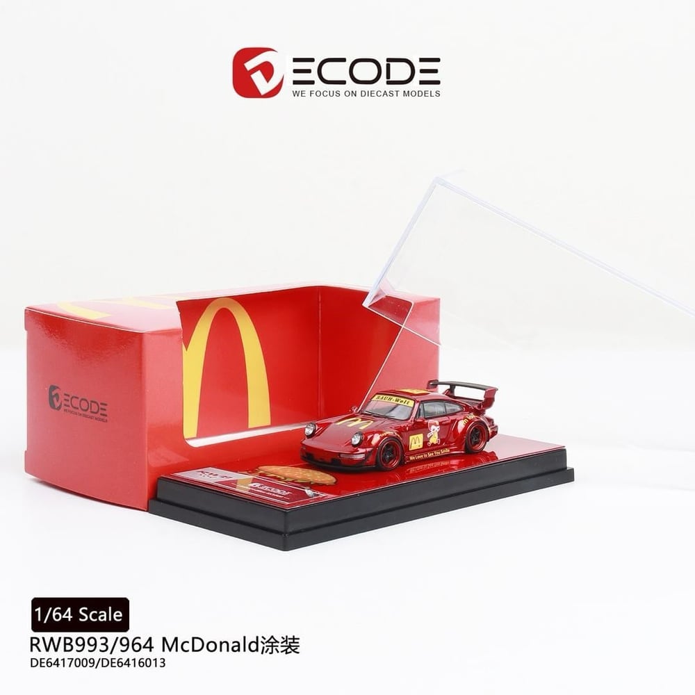 DEcode 1:64 Porsche RWB 993/964 McDonald's Livery -Metallic Red