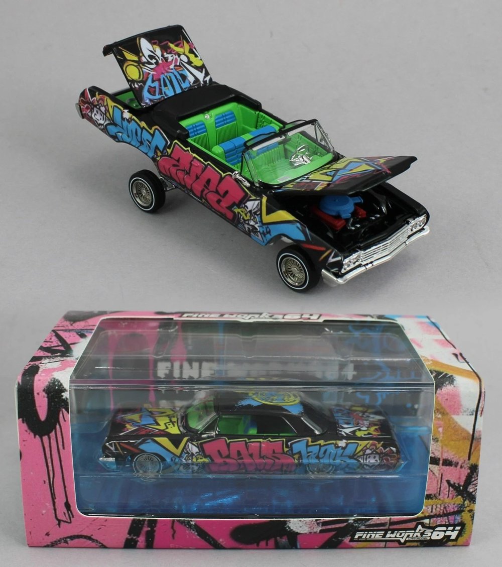 Fine Works64 1/64 Chevrolet Impala West Coast Bouncing Cars -Black Graffiti (ordinary ver.) FW64-0005C