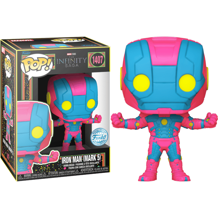 Funko POP! MARVEL// Iron Man (Mark 5) (Black Light) No: 1407 -Special Edition
