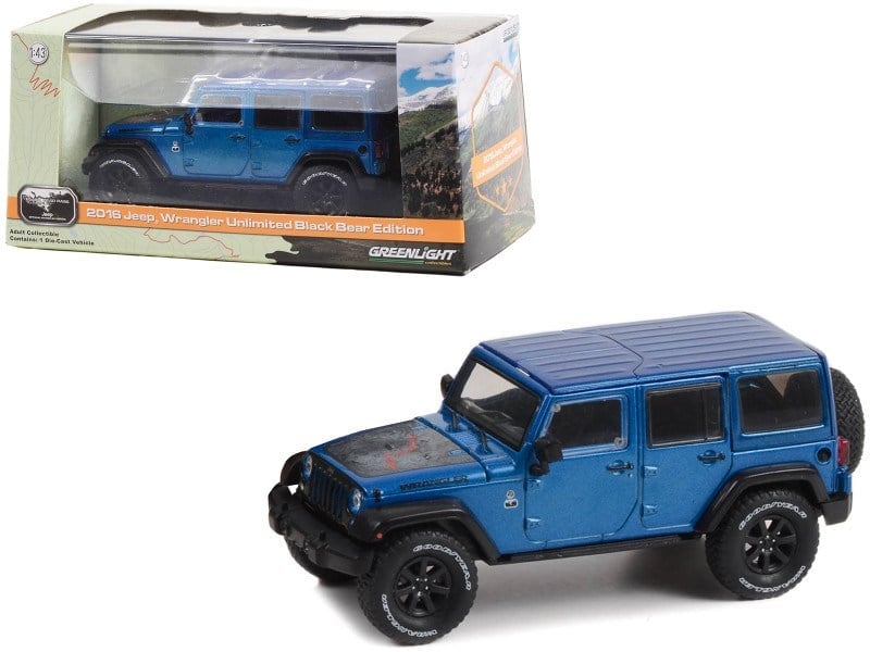 Greenlight 1:43 2016 Jeep Wrangler Unlimited Black Bear Edition