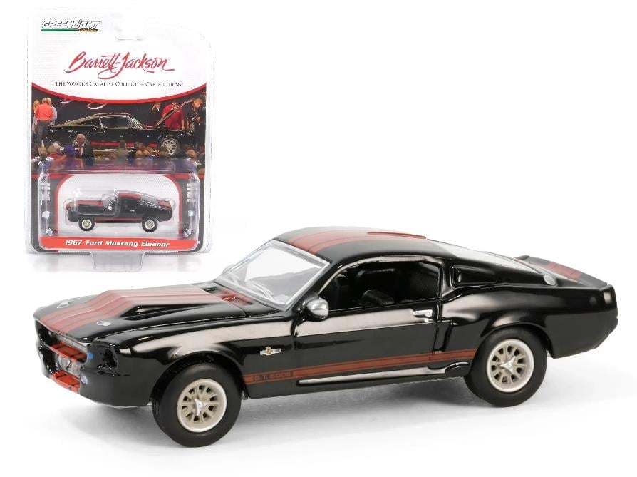 GreenLight 1:64 Barrett-Jackson Series 14 - 1967 Ford Mustang Eleanor – Raven Black with Red Stripes (Scottsdale 2023) 37310-A