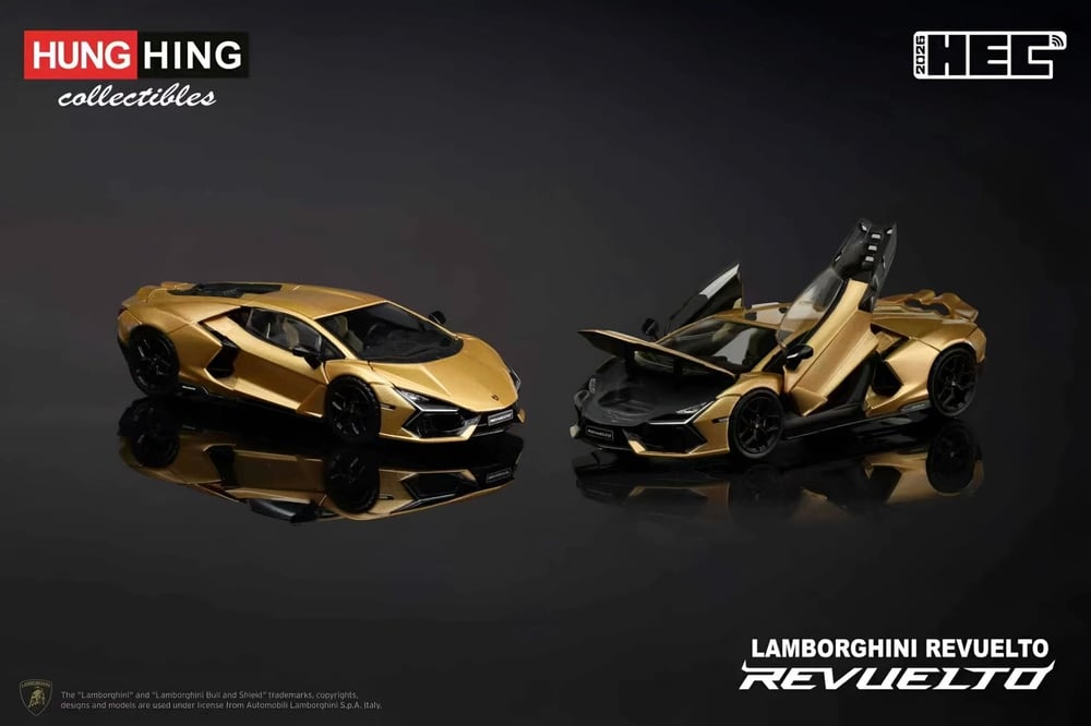 Hung Hing 1:64 Lamborghini Revuelto LB744 V12 PHEV Gold HEC 2026 Limited Edition