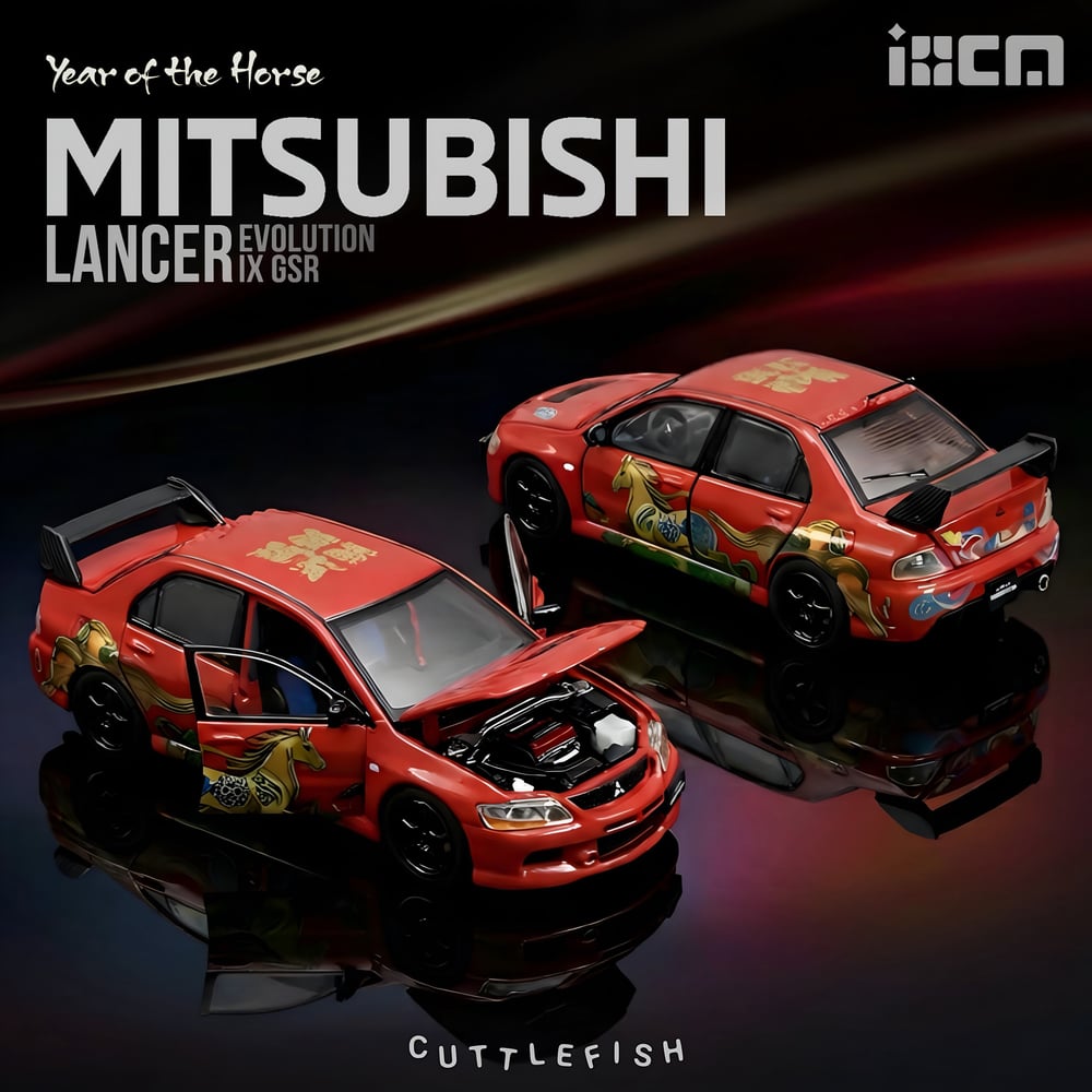 IHCM 1:64 MITSUBISHI LANCER EVOLUTION IX GSR Limited edition for the Year of the Horse