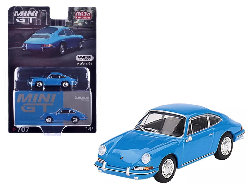 Mijo Exclusive Mini GT 1/64 Porsche 901 1963 Quickblau Packaging Diecast Scale Model Car