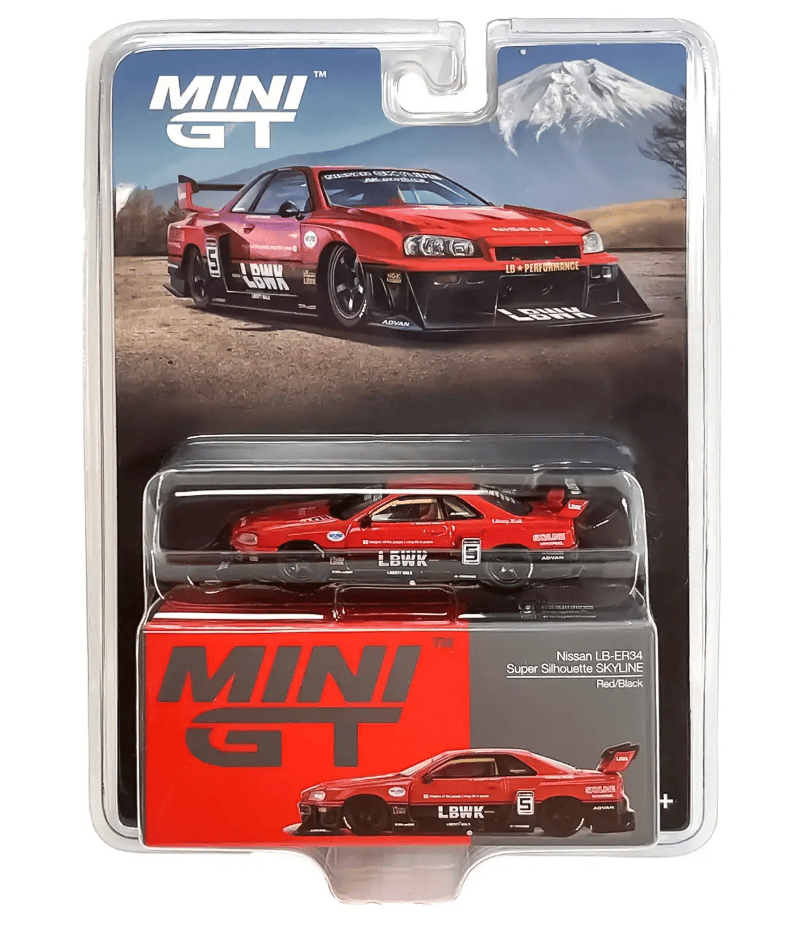 Mini GT 1/64 Nissan LB-ER34 Super Silhouette SKYLINE Red/Black - Blister Paket MGT00843-BL