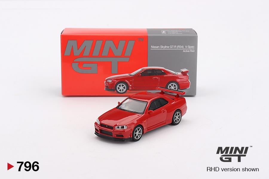 Mini GT 1/64 Nissan Skyline GT-R (R34) V-Spec Active Red - Blister Paket MGT00796-BL