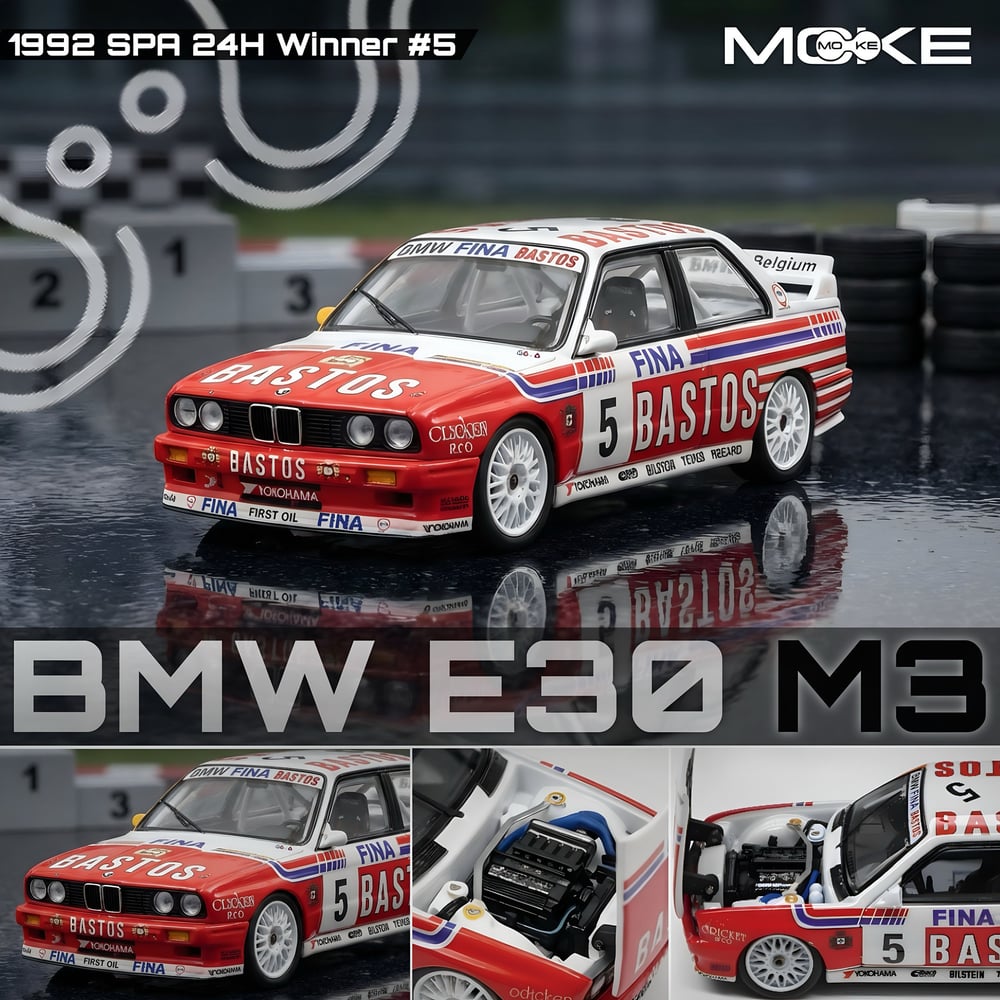 MOKE 1:64 BMW E30 M3 DTM 1992 SPA 24H Winner #5 