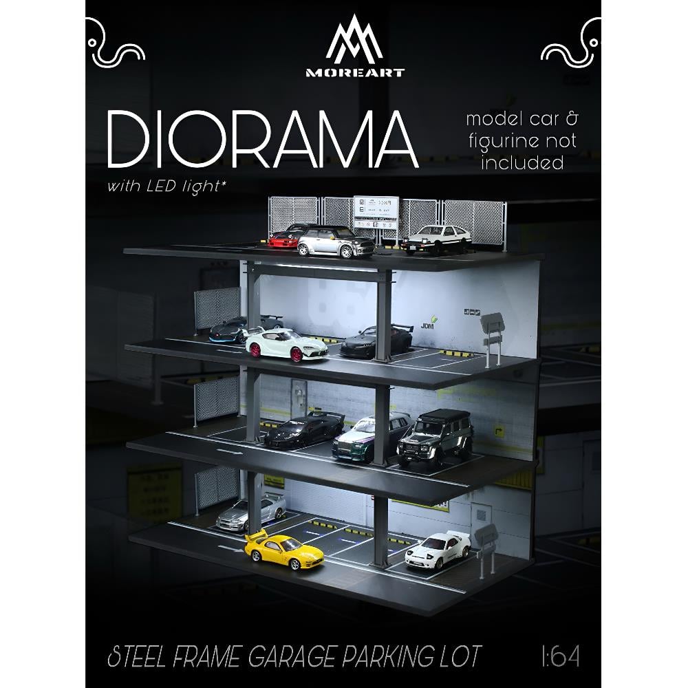 MoreArt 1:64 STEEL FRAME GARAGE PARKING LOT SCENE