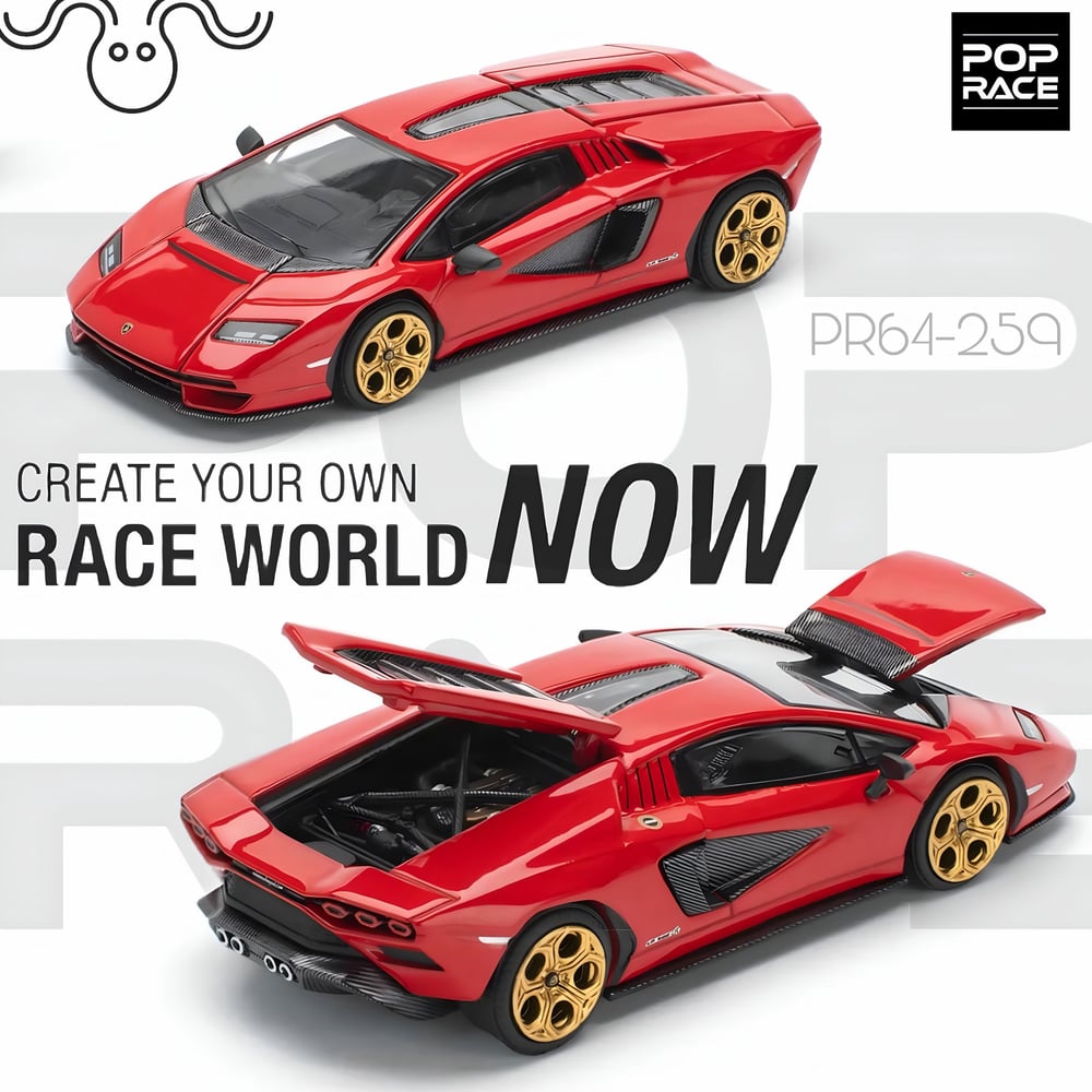 Poprace 1/64 Lamborghini Countach LPI-800 Rosso PR64-259