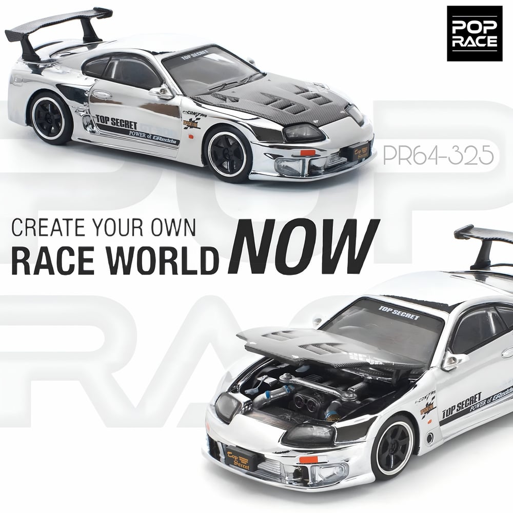 POPRACE 1:64 Top Secret GT300 Supra - Silver Chrome PR640325