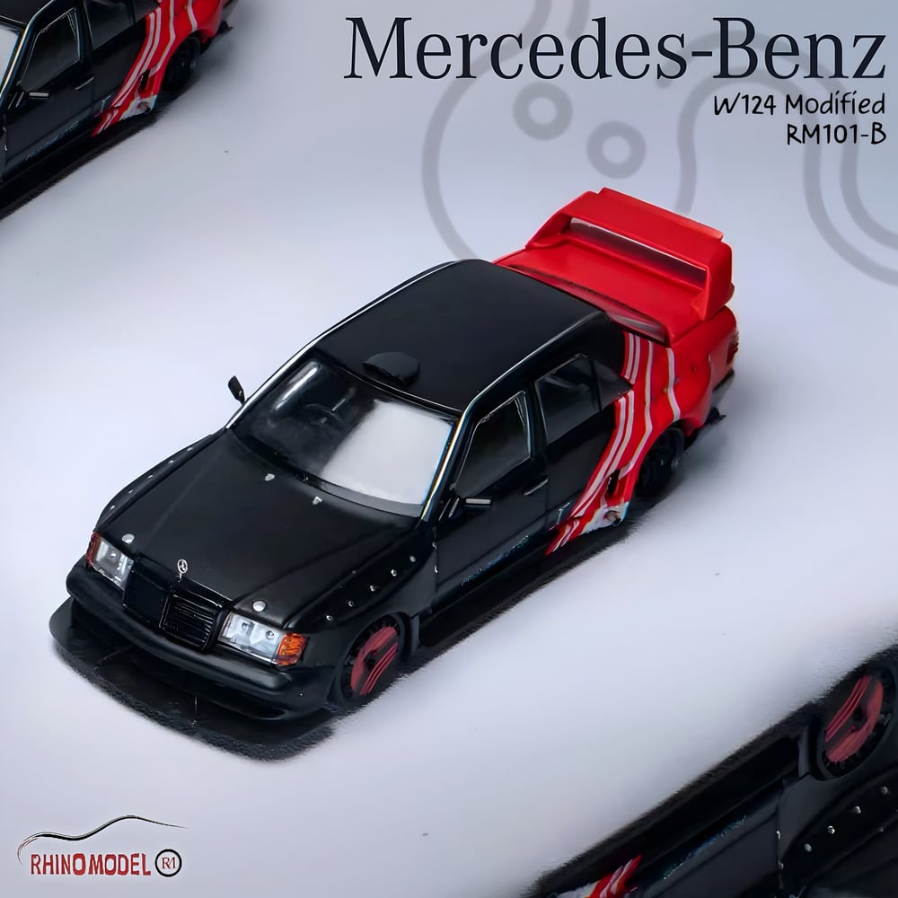 Rhino Model 1:64 Mercedes Benz W124 Modified -Black RM101-B
