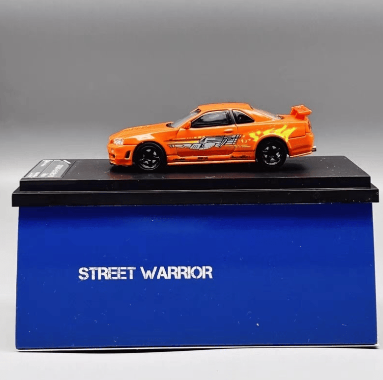 Street Warrior 1:64 Nissan Skyline R34 GTR Z-Tune Orange (No.1 of 599)