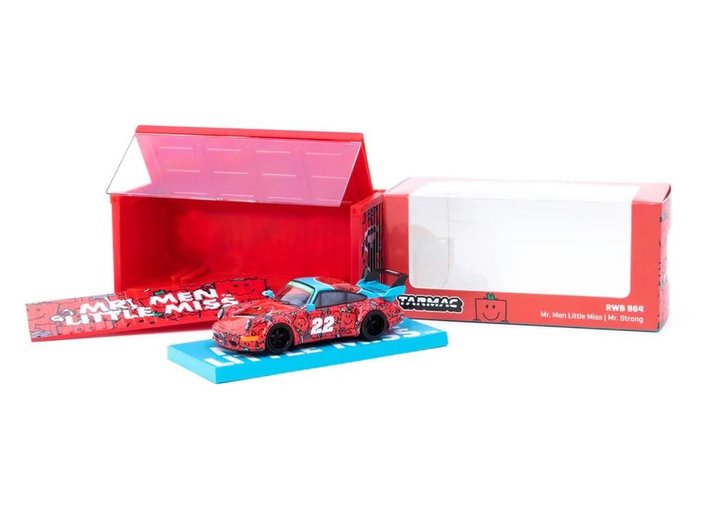 Tarmac Works 1/64 RWB 964 Mr. Men Little Miss Mr. Strong with Container