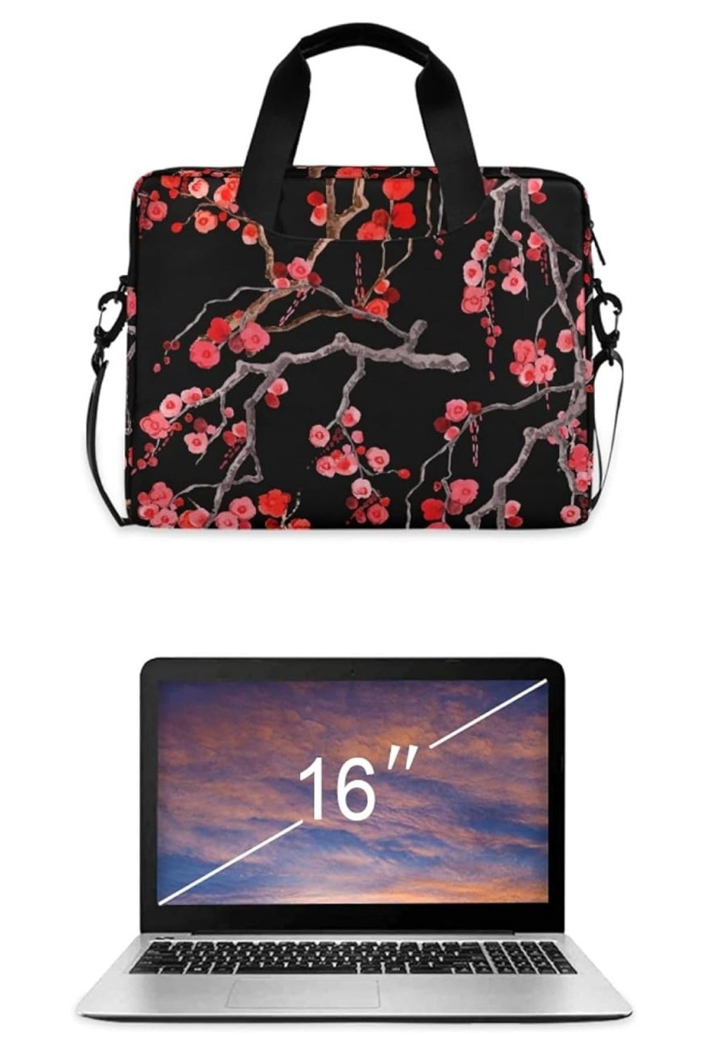 2 YIL GARANTİLİ -Desenli 16 inç Bilgisayar Çantası - Desenli Notebook Çantası - Su Geçirmez Kumaş