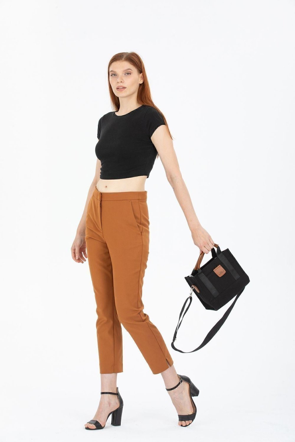 Kadın Krem Kanvas Çapraz Askılı Mini The Tote Bag El Omuz Çanta