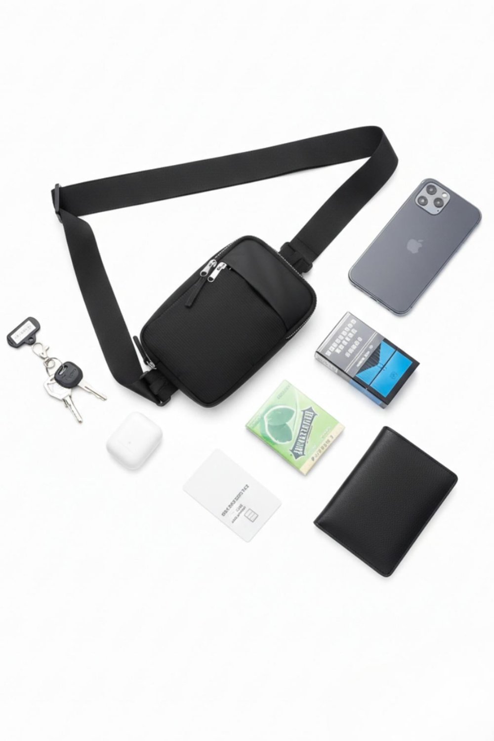 Unisex Impertex Kumaş Telefon Bölmeli Bel Ve Çapraz Omuz Çanta Göğüs Seyahet Günlük Bodybag