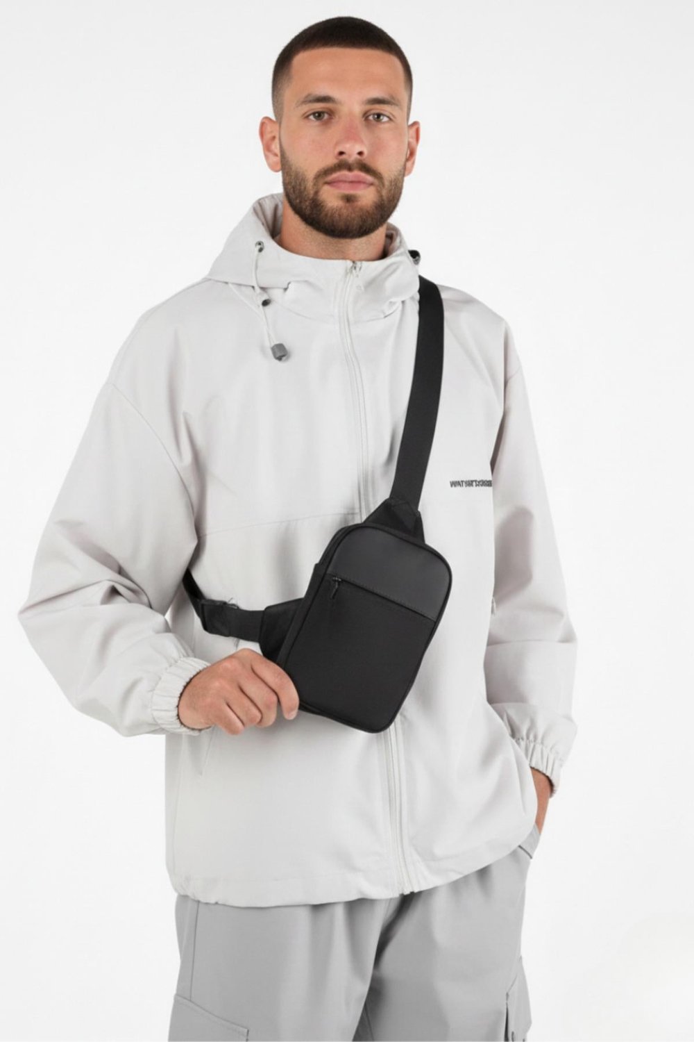 Unisex Impertex Kumaş Telefon Bölmeli Bel Ve Çapraz Omuz Çanta Göğüs Seyahet Günlük Bodybag