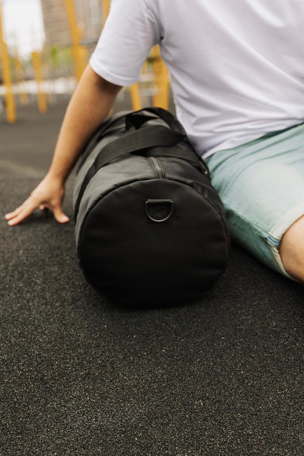 Woys Siyah Renk Silindir Spor Çantası - Antreman Çantası- GYM Çantası -Fitness Çantası