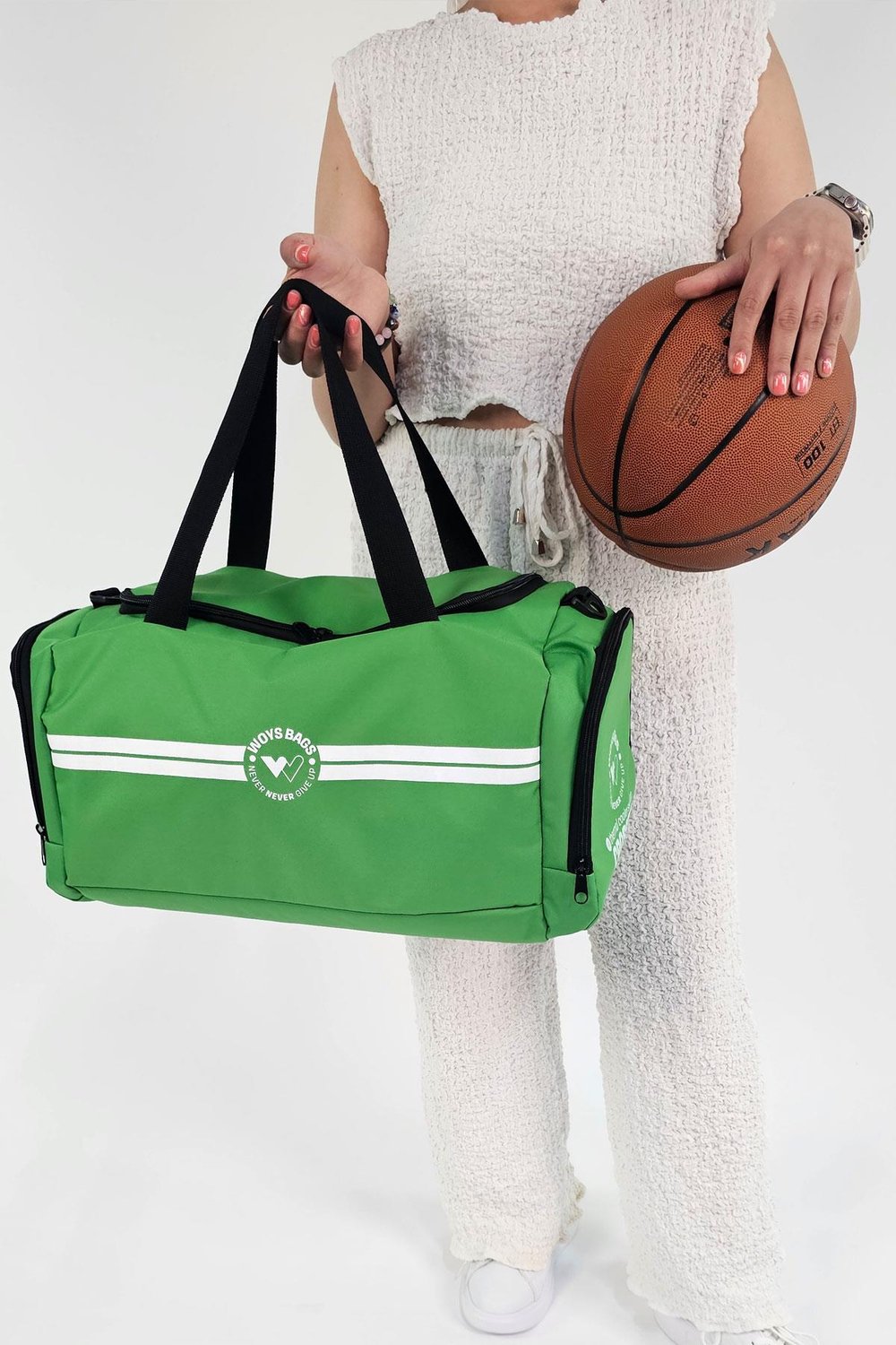 Woys Unisex Benetton Yeşili Bölmeli Sporcu Çantası -Gym Fitness Çantası