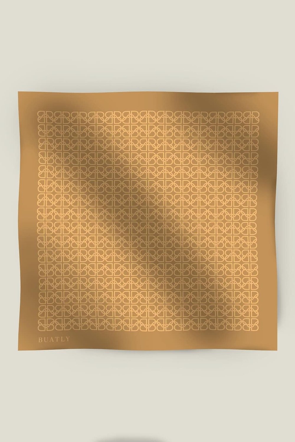 BUA LOGOLU TİVİL İPEK EŞARP GOLD