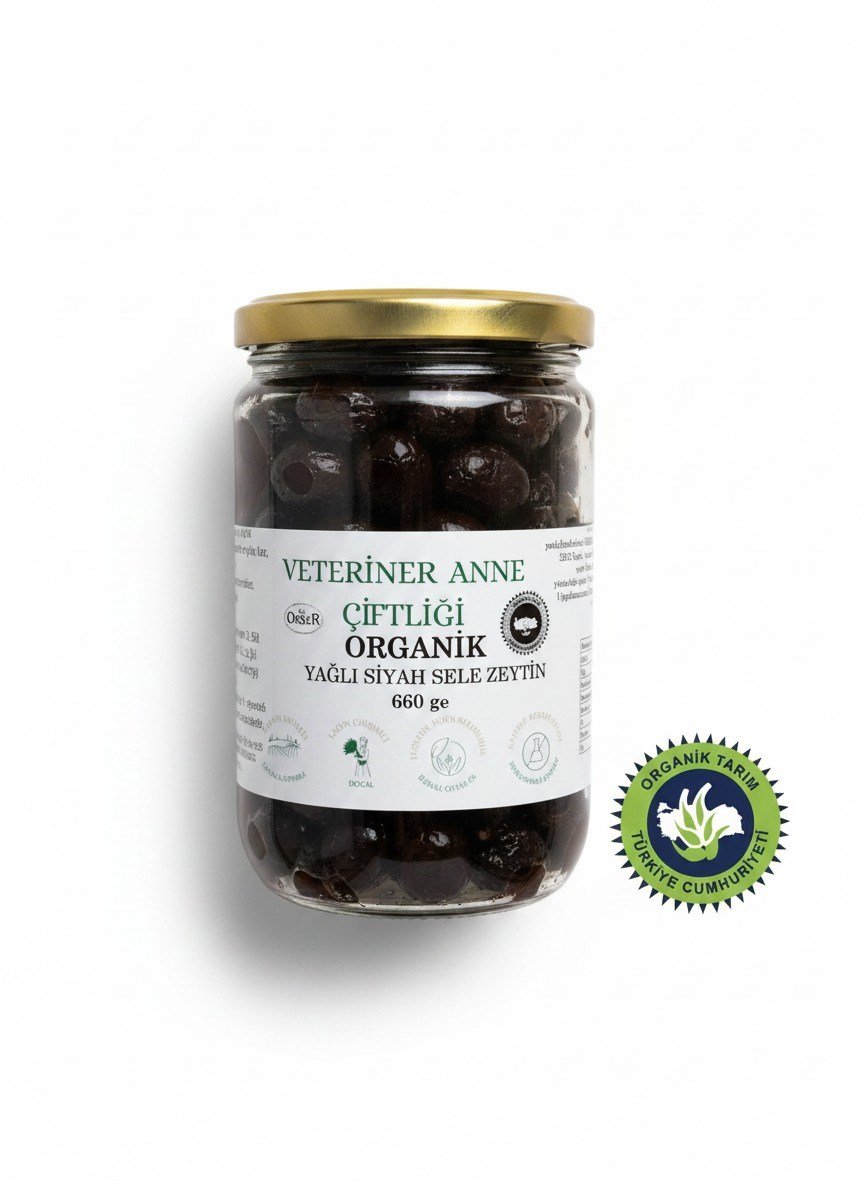 Organik Yağlı Siyah Sele Zeytin 660 GR