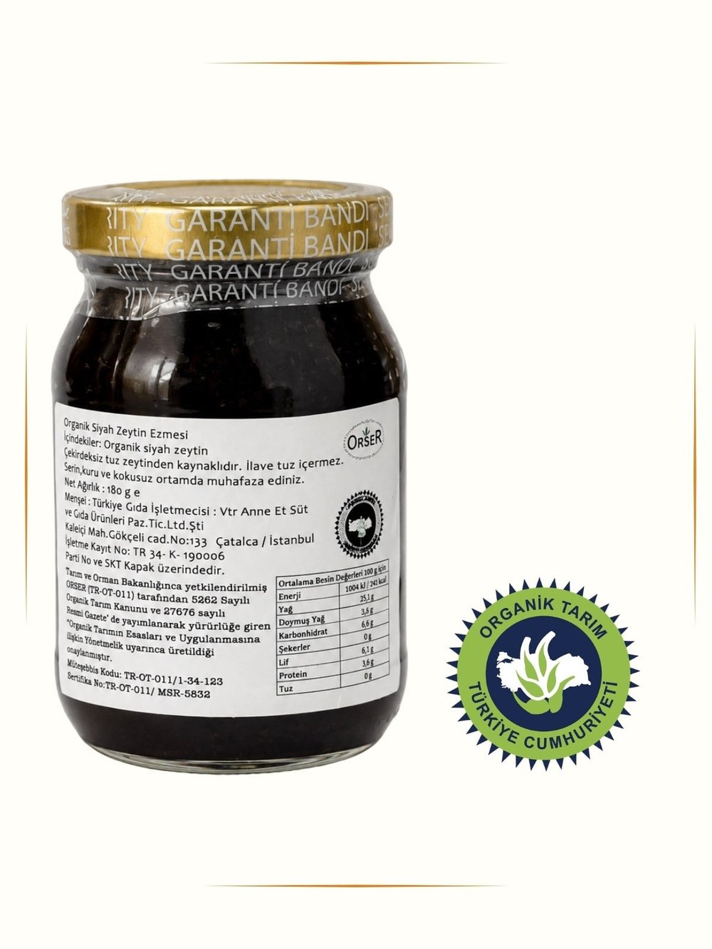 Organik Zeytin Ezmesi 190 gr 